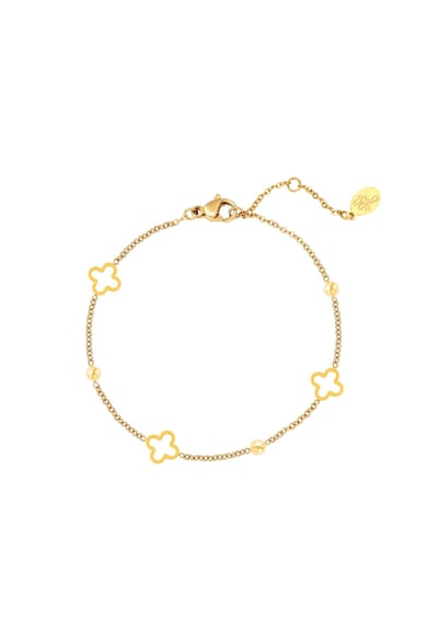 Bracelet open clovers Silver Color Stainless Steel h5 